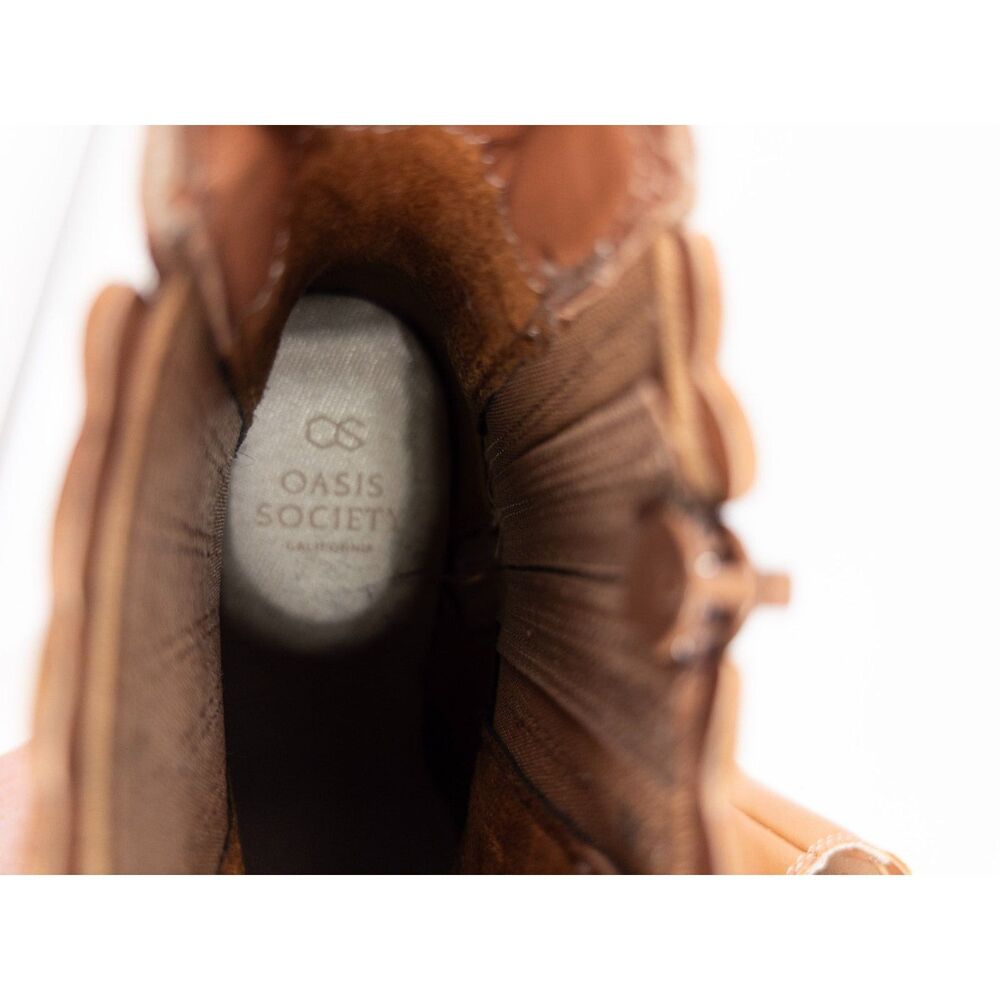 Oasis Society Anastasia Chelsea Boots Tan Lug Sole Chunky Heel Womens 7.5 - Picture 8 of 9